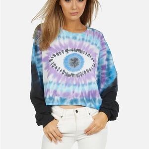 Lauren Moshi Blue and Purple Tie-Dye Sweatshirt